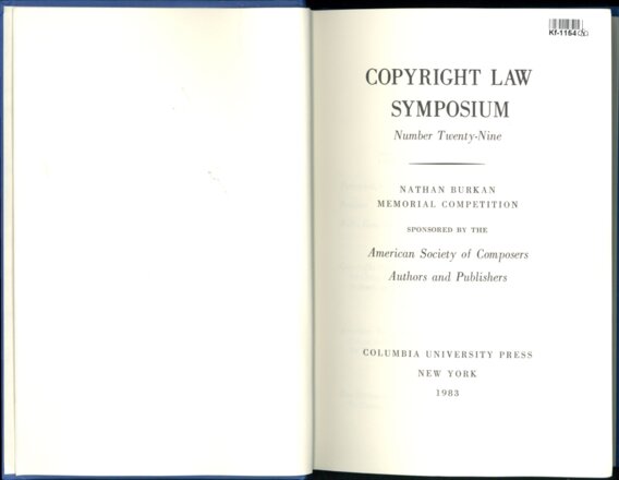 Copyright law symposium - Number twenty-nine