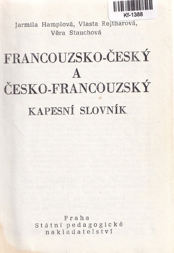 Francouzsko-český a česko-francouzský kapesní slovník