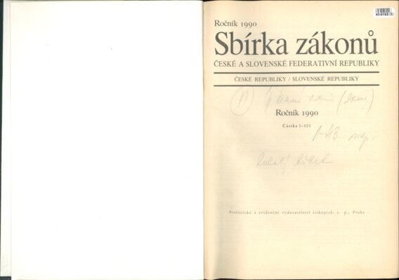 Sbírka zákonů České a Slovenské federativní republiky