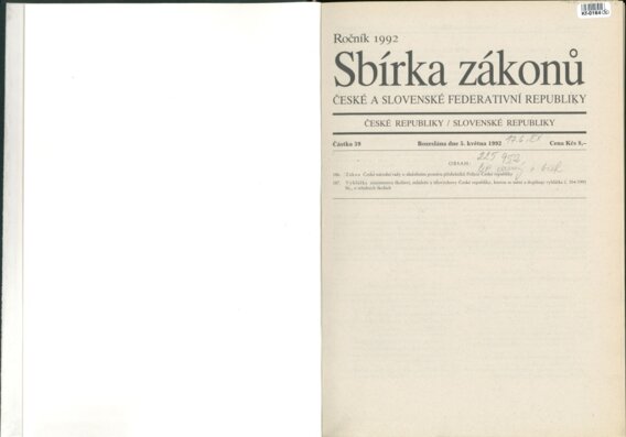 Sbírka zákonů České a Slovenské federativní republiky