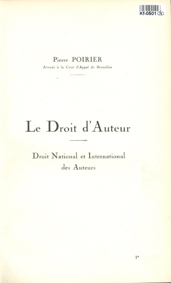 Le Droit d'Auteur