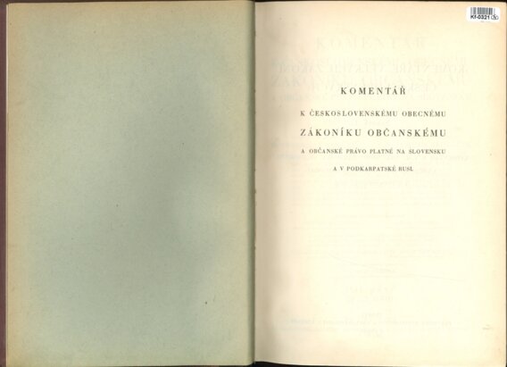 Komentář k Československému obecnému zákoníku občanskému