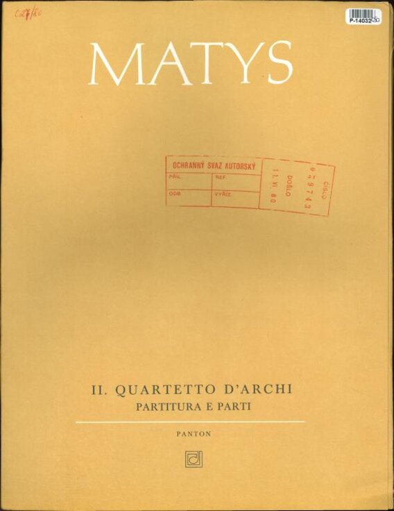 II. Quartetto d´archi - partitura e parti