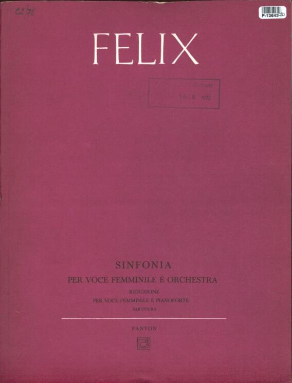 Sinfonia per voce femminile e orchestra