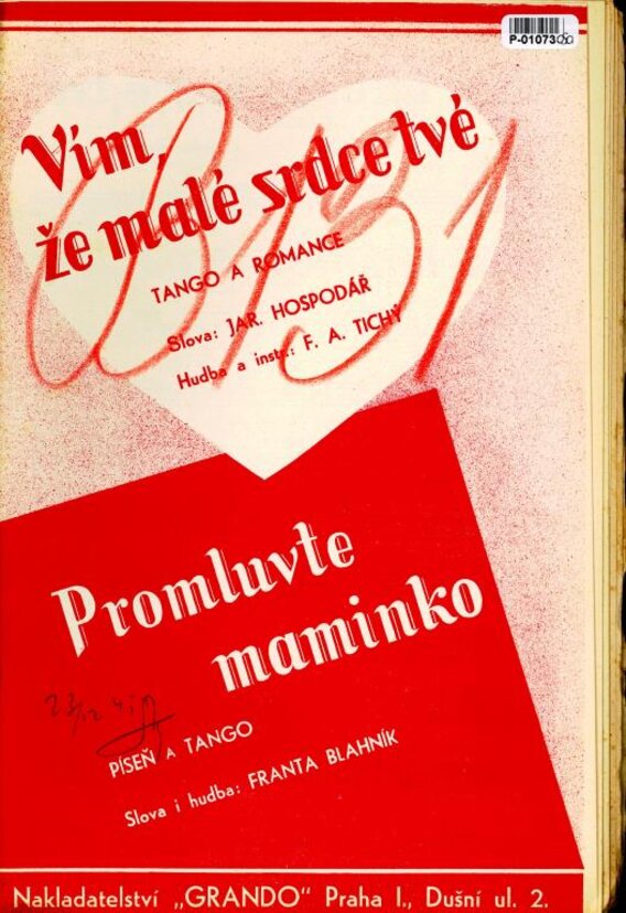 Vím, že malé srdce tvé, Promluvte maminko