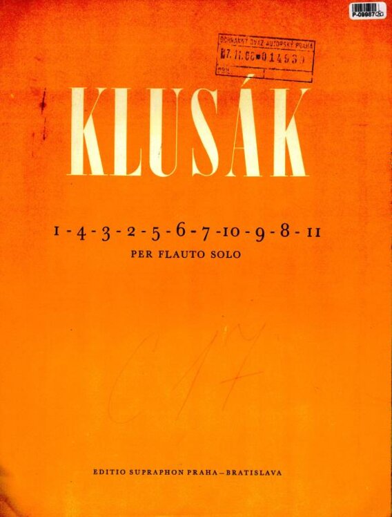 1 - 4 - 3 - 2 - 5 - 6 - 7 - 10 - 9 - 8 - 11 per flauto solo