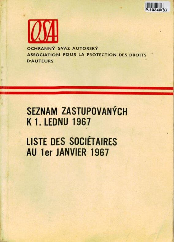 Seznam zastupovaných k 1. lednu 1967