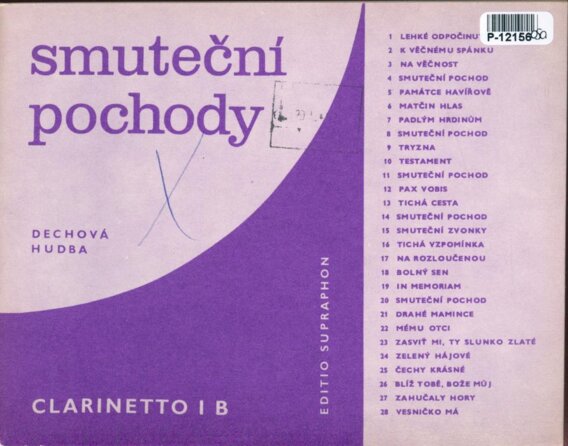 Smuteční pochody - Clarinetto I B