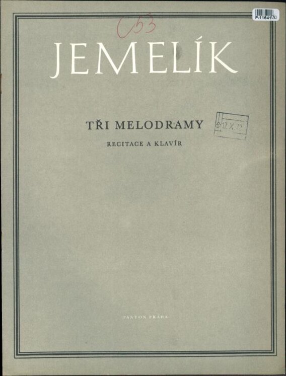 Tři melodramy recitace a klavír