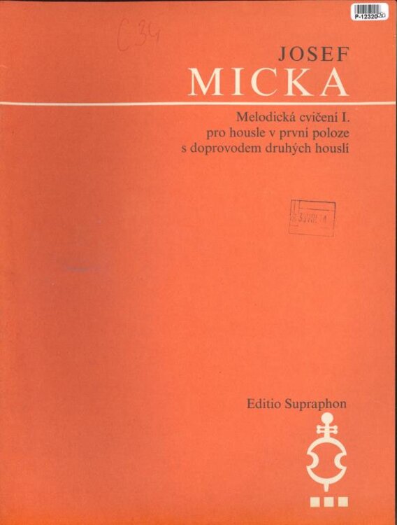 Melodická cvičení I. pro housle v první poloze s doprovodem druchých houslí