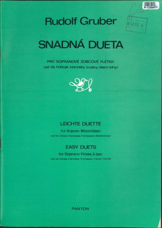 Snadná dueta pro sopránové zobcové flétny