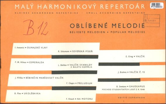 Malý harmonikový repertoár - oblibené melodie