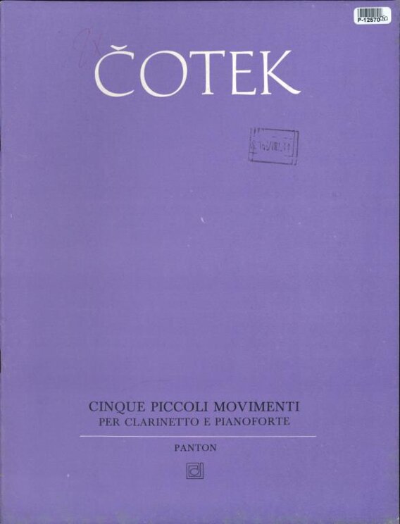 Cinque piccoli movimenti per clarinetto e pianoforte