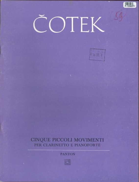 Cinque piccoli movimenti per clarinetto e pianoforte