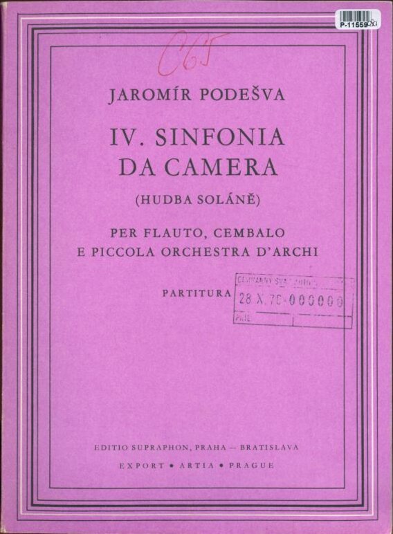 IV. Sinfonia Da camera