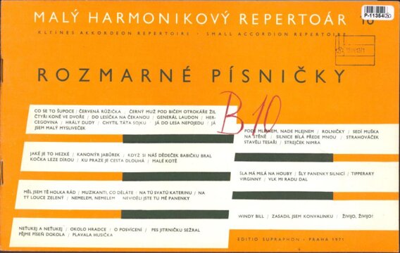 Malý harmonikový repertoár - rozmarné písničky