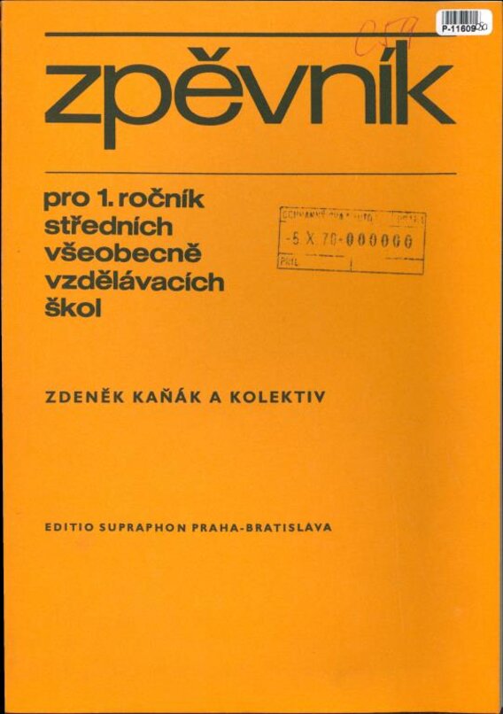 Zpěvník pro 1. ročník středních všeobecně vzdělávacích škol
