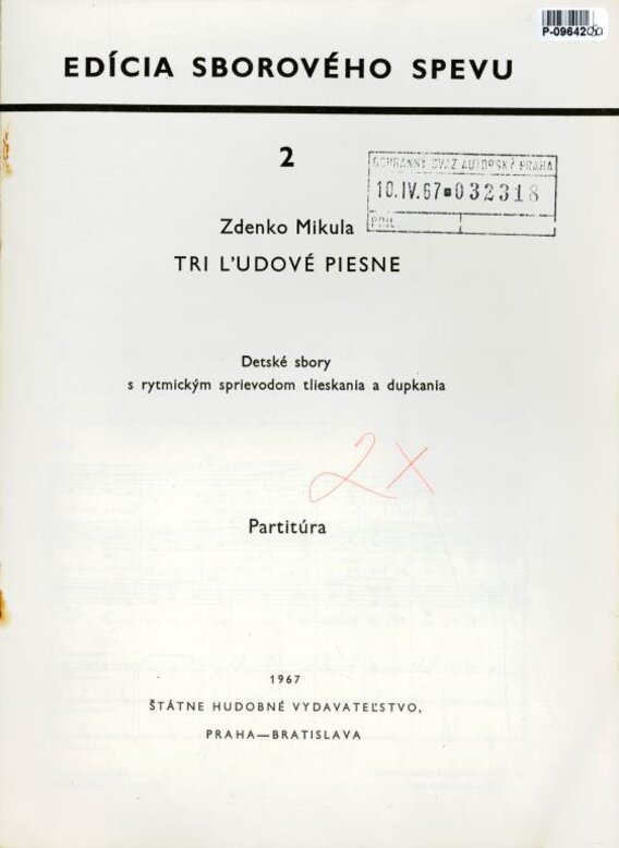 Edícia sborového spevu 2 - Tri ľudové piesne