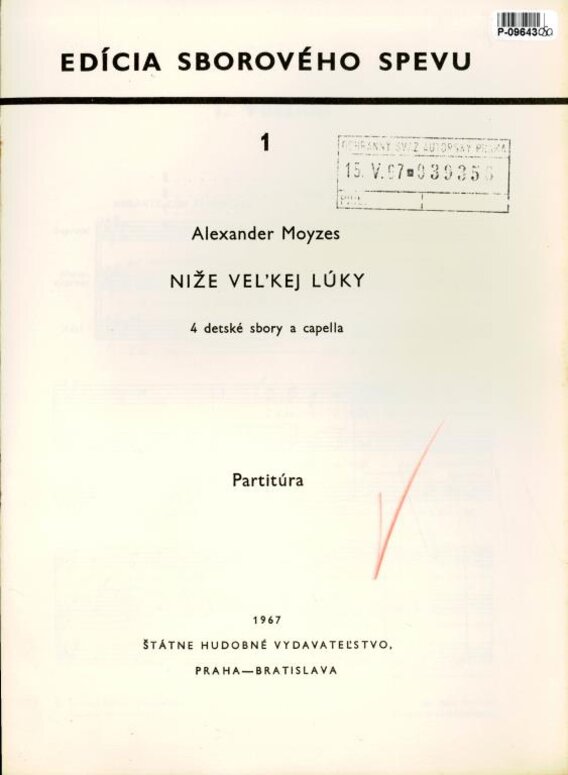Edícia sborového spevu 1 - Níže veľkej lúky