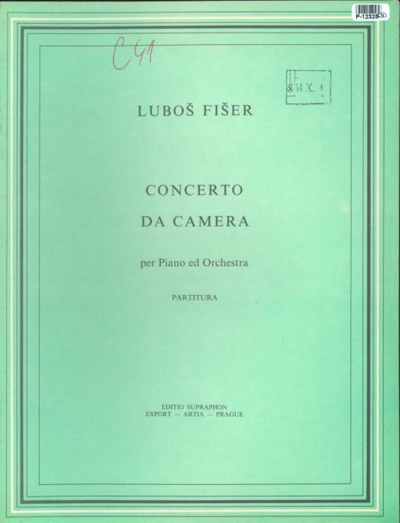 Concerto da camera per Piano ed Orchestra