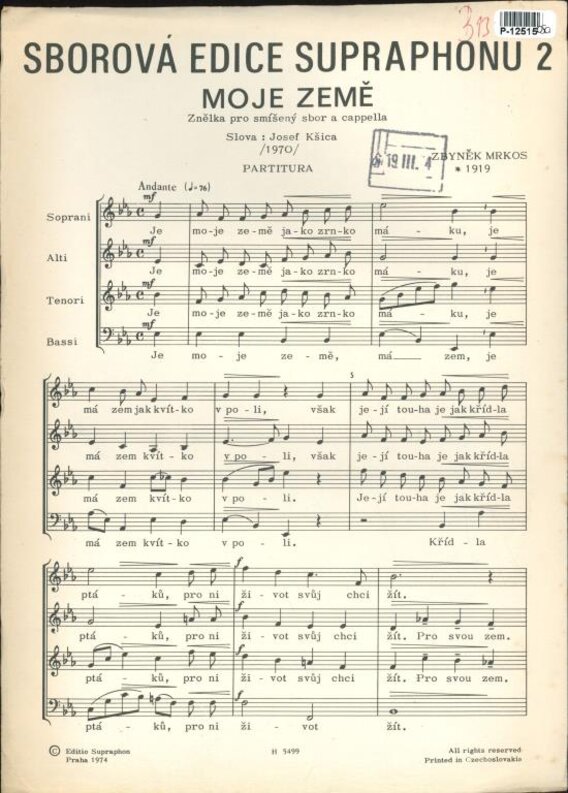 Sborová edice supraphonu 2 - Moje země