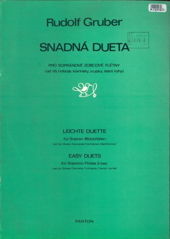 Snadná dueta pro sopránové zobcové flétny