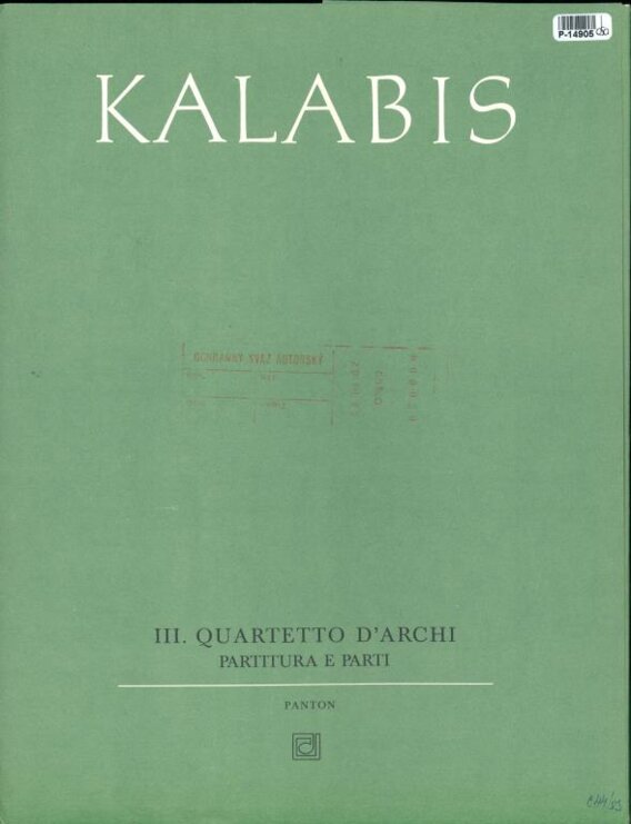 III. Quartetto d' archi