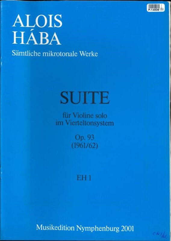 Suite für Violine solo im Vierteltonsystem