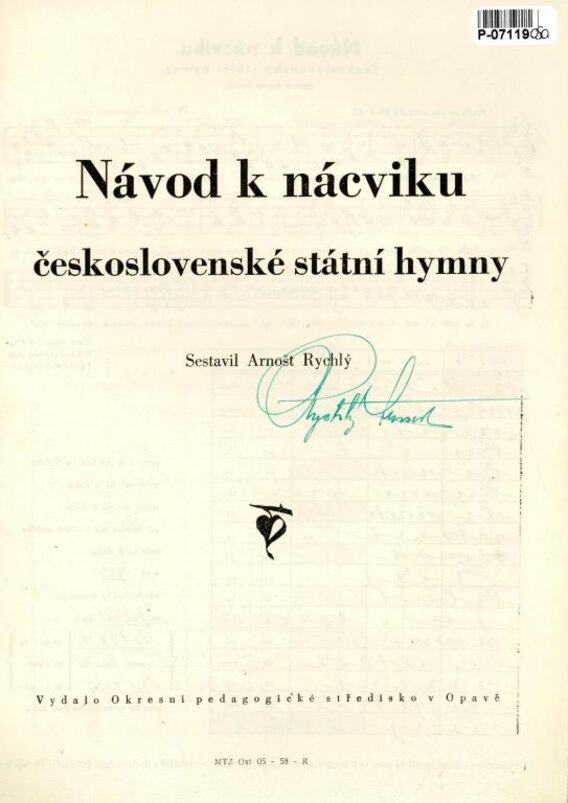 Návod k nácviku československé státní hymny