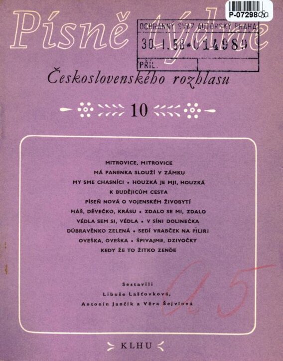 Písně týdne Československého rozhlasu 10