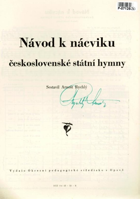 Návod k nácviku československé státní hymny