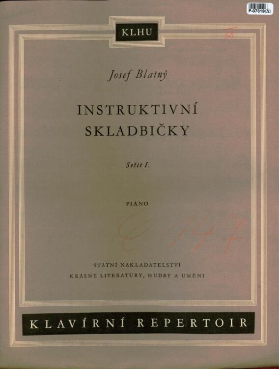 Instruktivní skladbičky - sešit I.