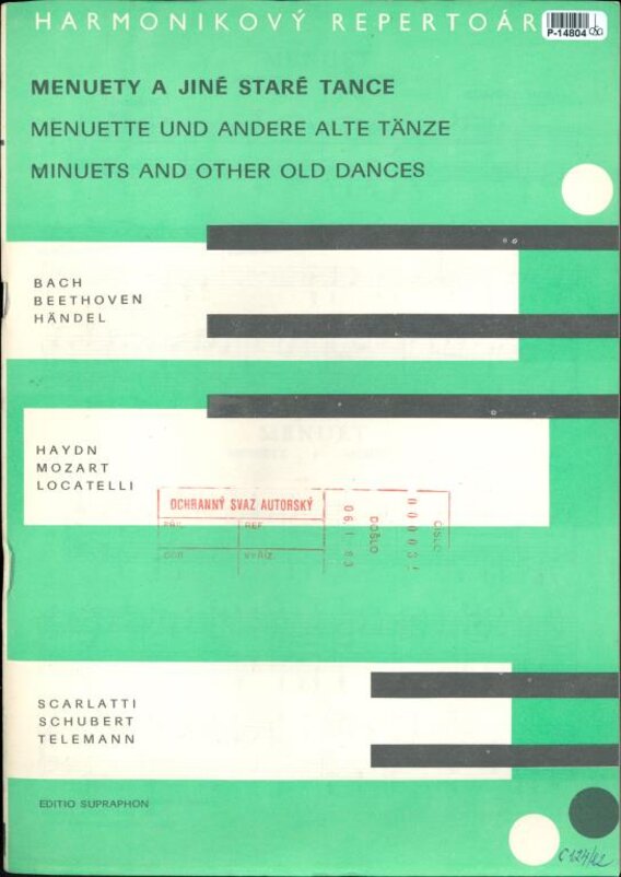 Harmonikový repertoár - Menuety a jiné staré tance