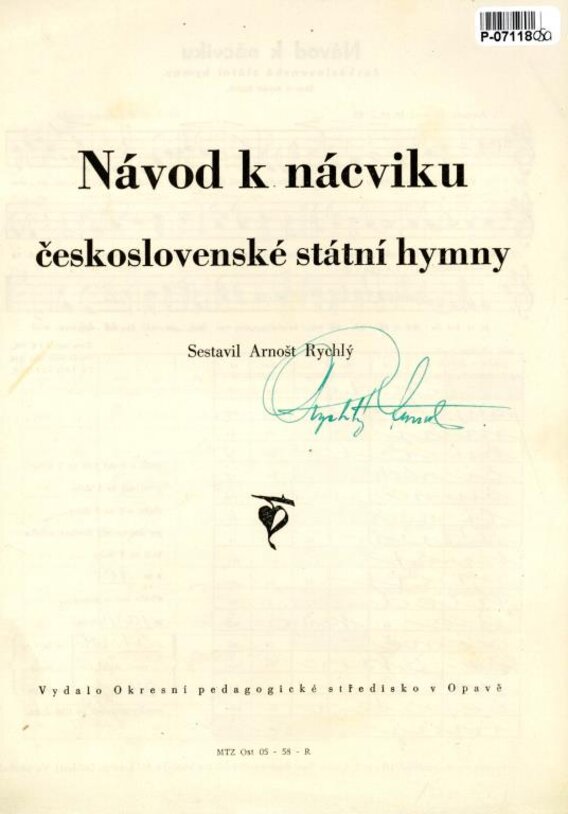 Návod k nácviku československé státní hymny