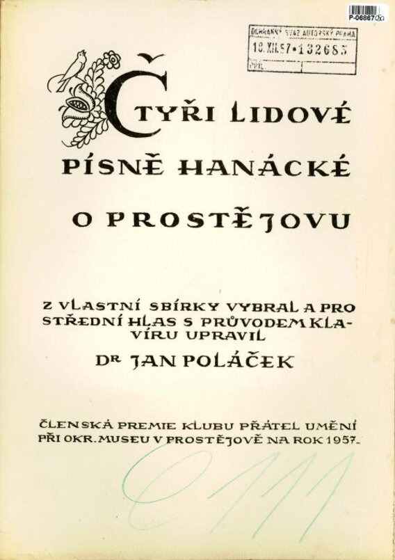 Čtyři lidové písně Hanácké o Prostějovu