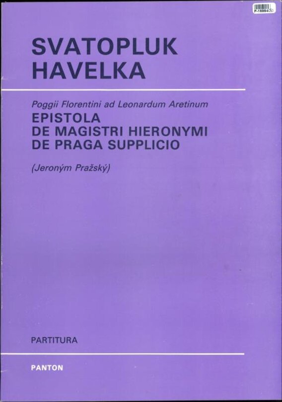 Epistola d magistri hieronymi, de Praga supplicio