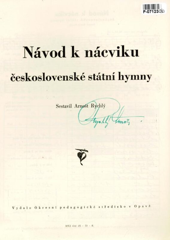 Návod k nácviku československé státní hymny