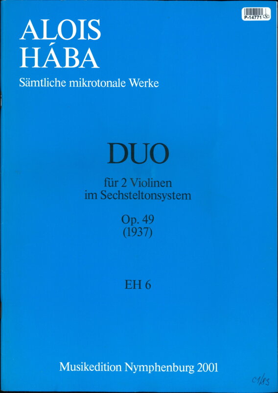 Duo für 2 Violinen im Sechsteltonsystem