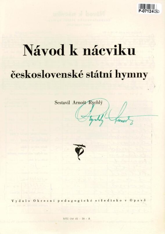 Návod k nácviku československé státní hymny