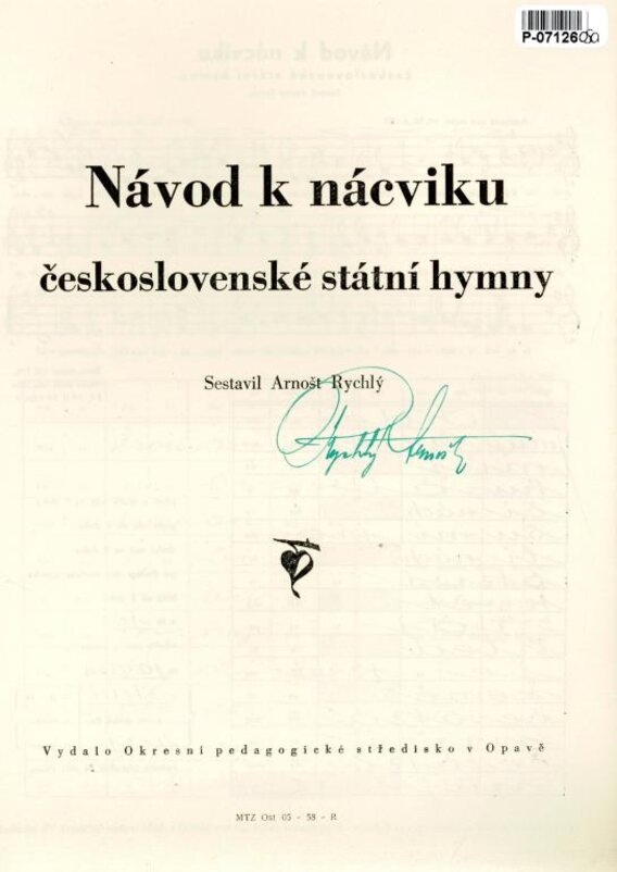 Návod k nácviku československé státní hymny