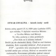 Otmar Chvalina recituje své verše - Vzpomínání