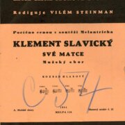 Sborový archiv edice České sborové tvorby - Klement Slavický - Své matce