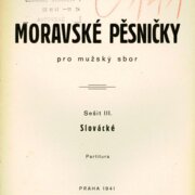 Moravské pěsničky pro mužský sbor - sešit III.