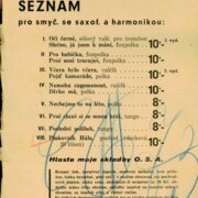 Seznam pro smyč. se saxof. a harmonikou