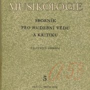 Musikologie - sborník pro hudební vědu a kritiku 5