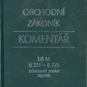 Obchodní zákoník - Komentář - DIl IV.