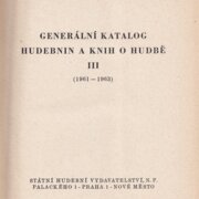 Generální katalog hudebnin a knih o hudbě III (1961–1963)