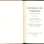 Copyright law symposium - Number thirty-three