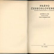 Právo Československé - sborník zákonodárství a judikatury - ročník II. svazek první