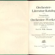 Orchester - Literatur - Katalog II. Band